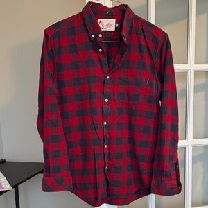 Chubbies Red and Navy Plaid Button-Down Shirt